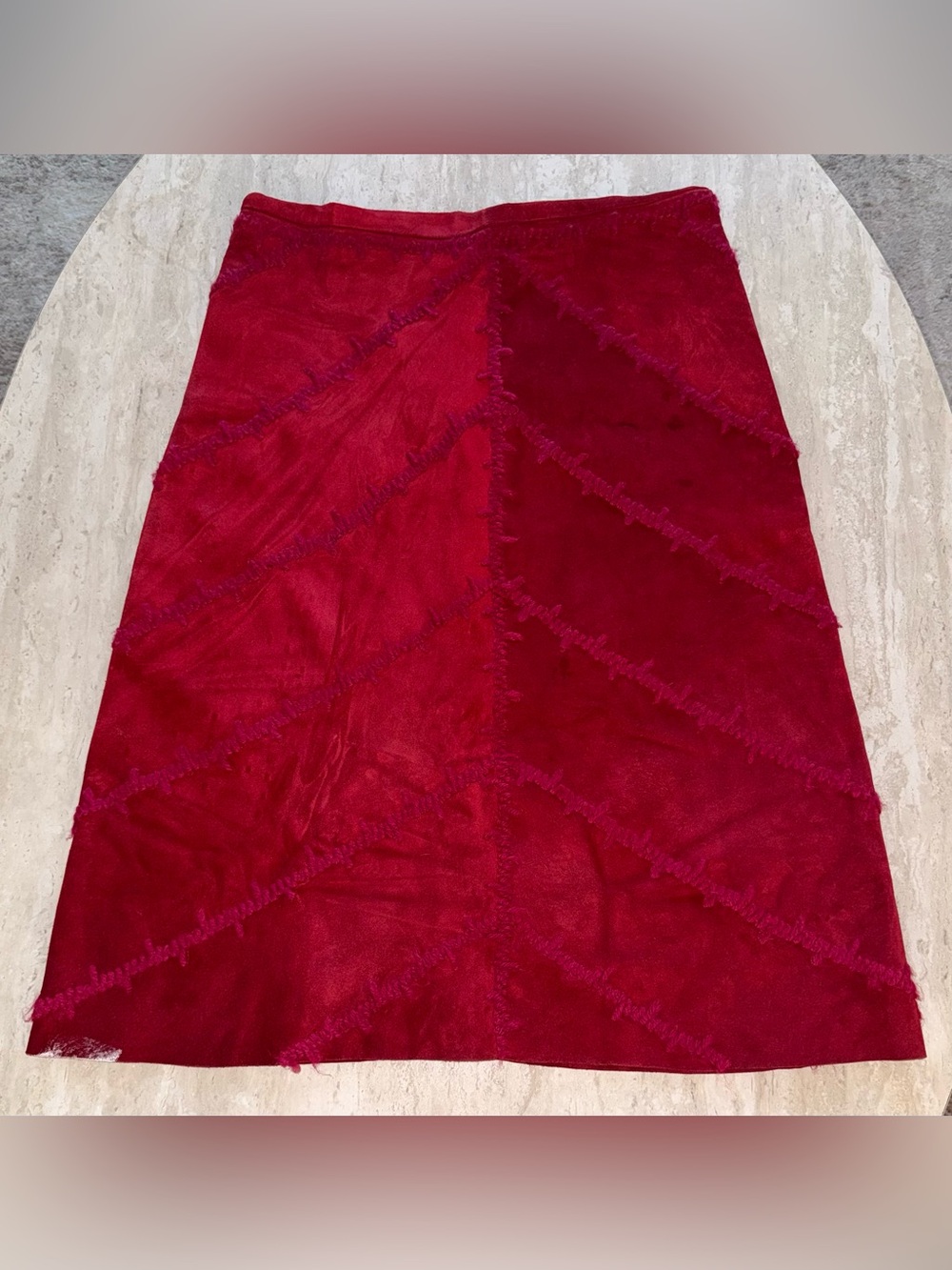 VERY Vintage Red Suede Jazmin Chebar Skirt